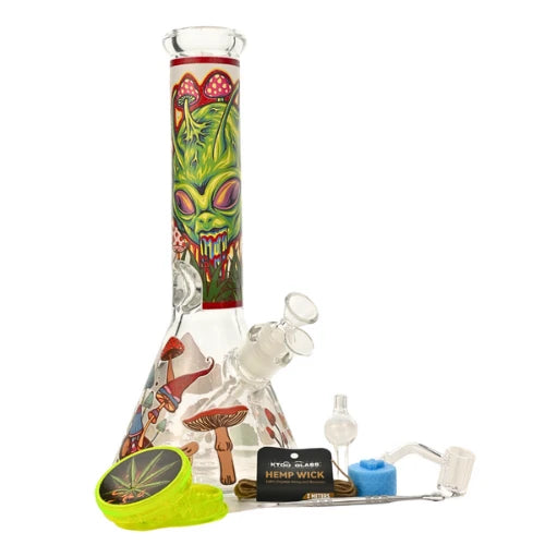 Arsenal Glass - 12” 5mm Mystic Fungi Glass Bong 9-in-1 Dab Kit - Design A - Bongs Canada