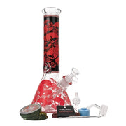 Arsenal Glass - 12” 5mm Skull Chamber Glass Bong 9-in-1 Dab Kit - Design A - Bongs Canada