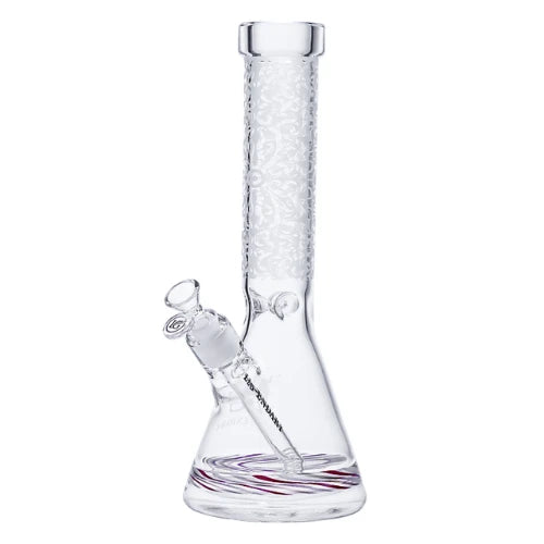 Legendary brand 14 Inch tall 5mm thick glass Etched Twist Beaker bong Design A