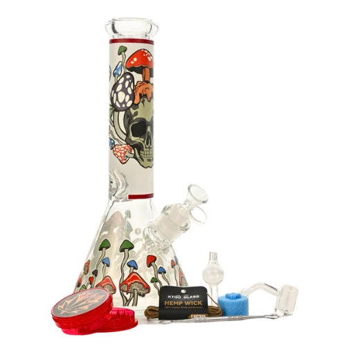 Arsenal Glass - 12” 5mm Mystic Fungi Glass Bong 9-in-1 Dab Kit - Design B - Bongs Canada