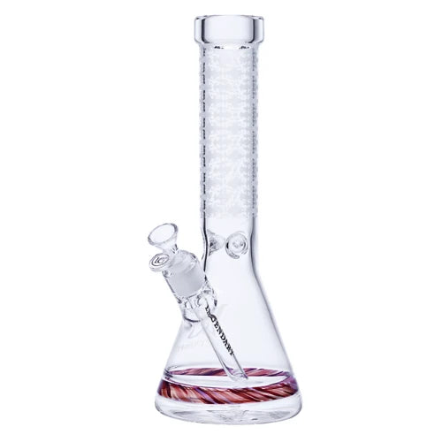 Legendary brand 14 Inch tall 5mm thick glass Etched Twist Beaker bong Design B