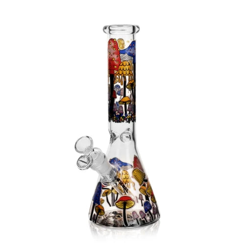 Arsenal Glass - 10" 5mm Stoner Mushroom Glass Bong - Design C - Bongs Canada