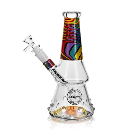 Arsenal Glass - 8" Iridescent Drop Glass Bong - Design C - Bongs Canada