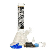 Arsenal Glass - 12” 5mm Skull Chamber Glass Bong 9-in-1 Dab Kit - Design C - Bongs Canada