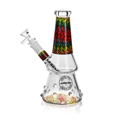 Arsenal Glass - 8" Iridescent Drop Glass Bong - Design D - Bongs Canada