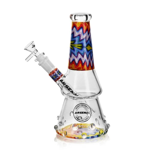 Arsenal Glass - 8" Iridescent Drop Glass Bong - Design F - Bongs Canada
