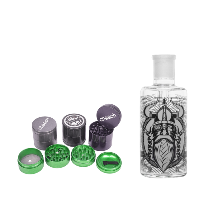Cheech Non Sticky Grinder + 5" Cheech Viking Ash Catcher 14mm Bundle