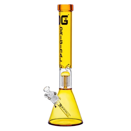 OG Original - 18" 5mm Colored Tree Perc Beaker Bong - Gold - Bongs Canada