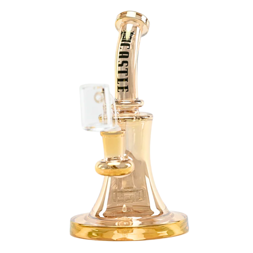 Castle Glass - 8.5” Bell Rig - Gold - Bongs Canada