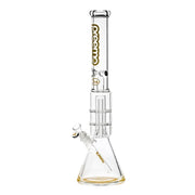 Preemo - 19” Dome Over Double Disc Perc Beaker - Gold - Bongs Canada