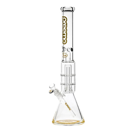 Preemo - 19” Dome Over Double Disc Perc Beaker - Gold - Bongs Canada