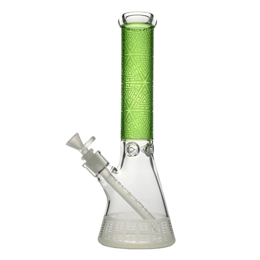Cheech - 14" Cheech Bohemian Sandblast Glass Beaker - Green - Bongs Canada