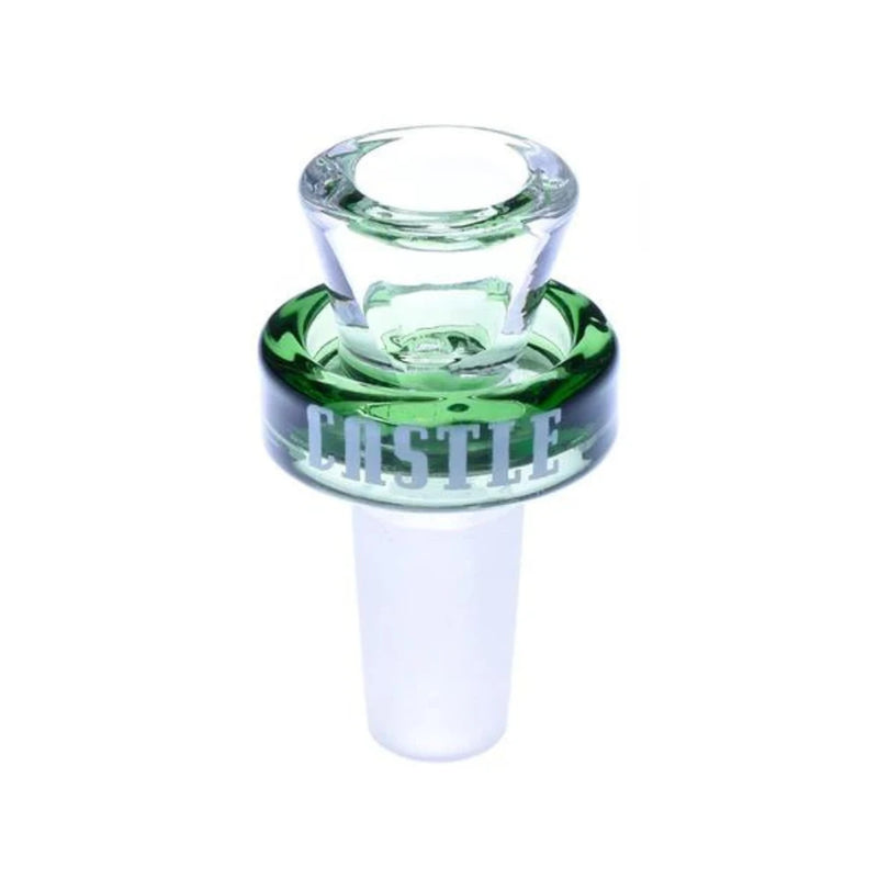Castle Glass - 14mm Puck Bowl - Green - Bongs Canada