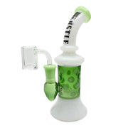 Castle - 9" 5mm Color Spots Castle Glass Rig - Green - Bongs Canada