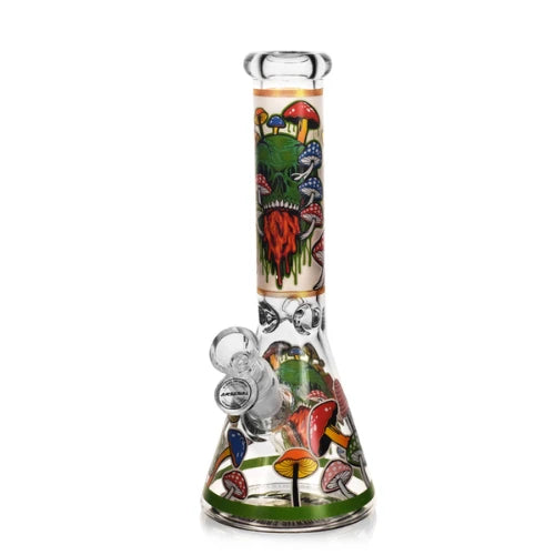 Arsenal Glass - 10" 5mm Mushroom Mortis Glass Bong - Green - Bongs Canada