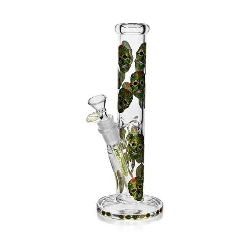 Arsenal Glass - 10" Arsenal Candy Skull Straight Shooter - Green - Bongs Canada