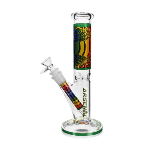Arsenal Glass - 10" Arsenal Color Crest Straight Shooter - Green - Bongs Canada