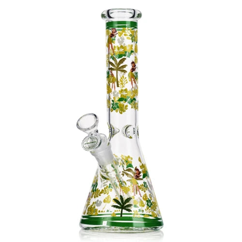 Arsenal - 10" Arsenal Floral Bliss Beaker Bong - Green - Bongs Canada