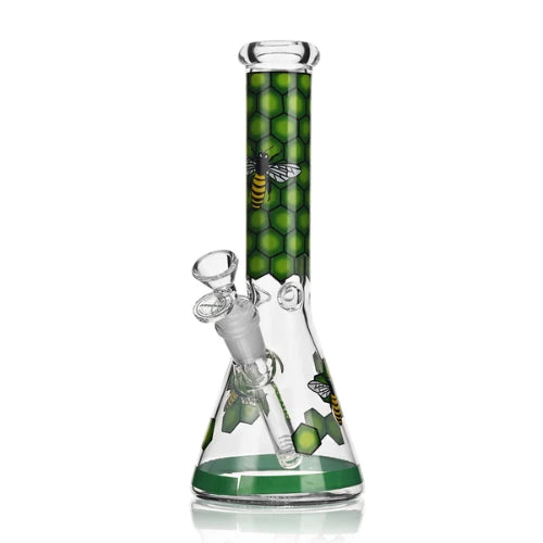 Arsenal - 10" Arsenal Honeycomb Buzz Beaker Bong - Green - Bongs Canada
