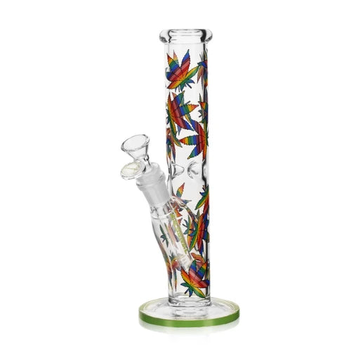 Arsenal – 10" Rainbow Leaf Straight Shooter – Green – Bongs Canada