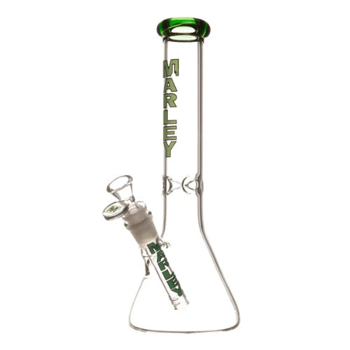 Marley - 11" 5mm Clear Beaker Bong - Green - Bongs Canada