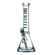 Castle - 14" 9mm Color Logo Castle Glass Bong - Green - Bongs Canada