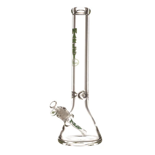 Marley - 16" 9mm Marley Clear Beaker Bong - Green - Bongs Canada