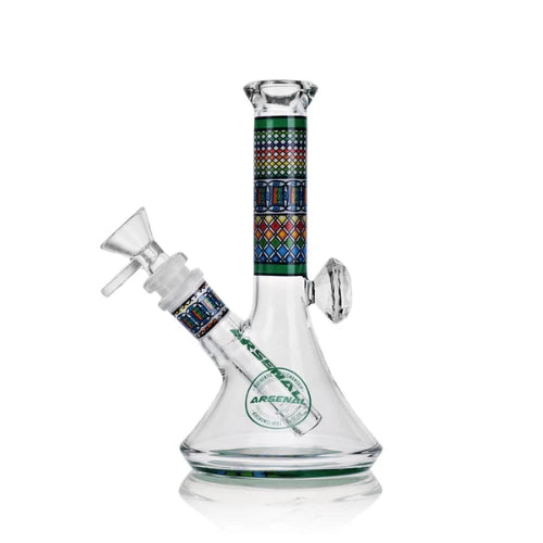 Arsenal - 7" Arsenal Mosaic Bliss Beaker Bong - Green - Bongs Canada