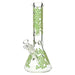 Arsenal - 14” Glow-in-the-Dark Honeycomb Beaker Bong - Green - Bongs Canada