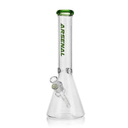 14" tall 5mm thick arsenal brand beaker bong in green
