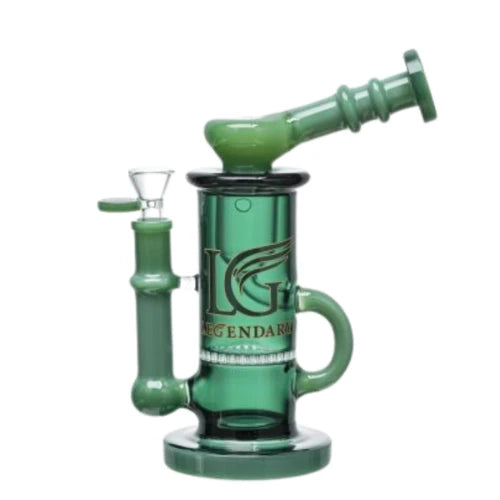 Legendary brand 10 Inch tall Side Car Inner Recycler Dab Rig in Green with Percolator