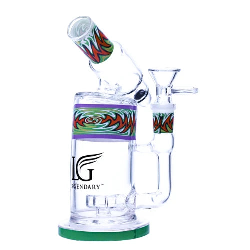 Legendary brand 12 Inch tall 9mm thick glass Barrel Can Bubbler in Green