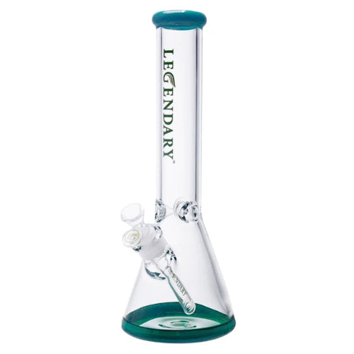 Legendary glass 14 Inch tall 7mm thick glass Colored Base Beaker bong in Green