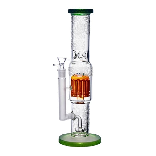 Legendary - 14 Inch Inferno Perc Straight Tube - Green - Bongs Canada