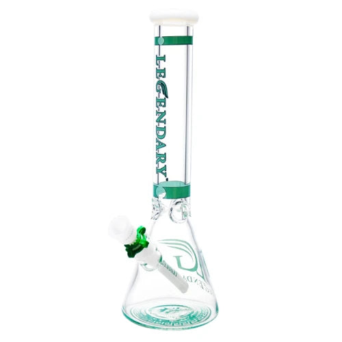 Legendary brand 16 Inch tall 9mm thick glass Colour Edge Beaker Bong made in green