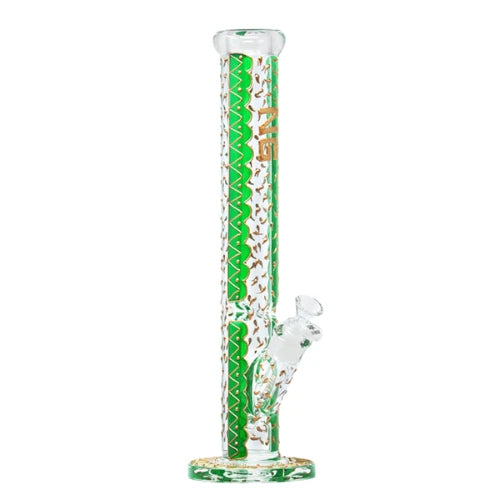 Nice Glass - 16” Straight Shooter Bong - Green - Bongs Canada