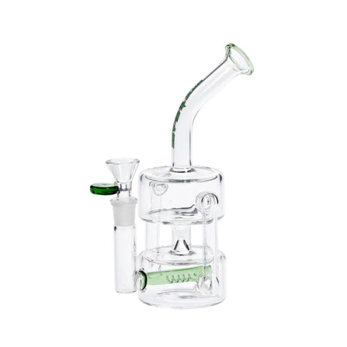 Nice Glass - 8” Inline Fountain Recycler - Green - Bongs Canada