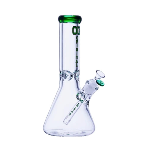 OG Original - 12 Inch 9mm Crystal Clear Beaker Bong - Green - Bongs Canada
