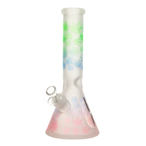 Bongs Canada - 12” 7mm Faded Leaf Glass Bong - Green - Bongs Canada