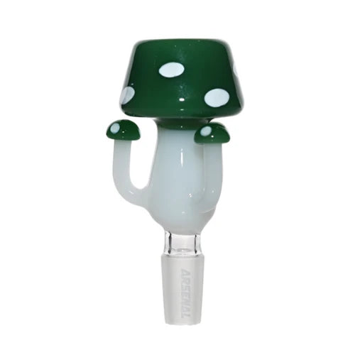 Green - Arsenal - 14mm Mushroom Cluster Glass Bowl 6ct - Bongs Canada