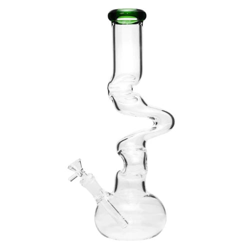 Green Arsenal Glass - 14” Twisted Spiral Bong - Bongs Canada