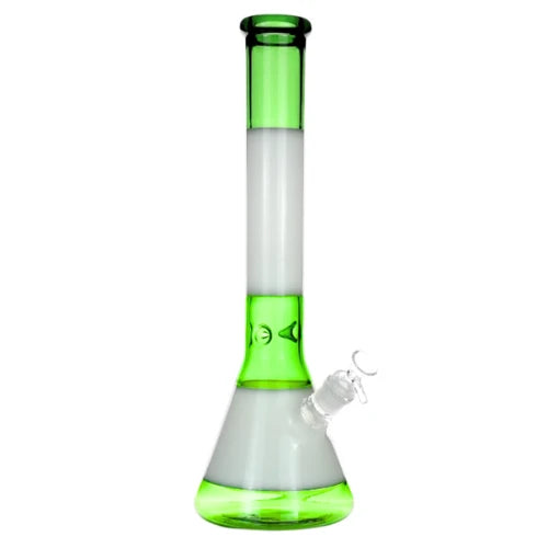 Arsenal Glass - 16” Dual Tone Elegance Beaker Bong - Green - Bongs Canada