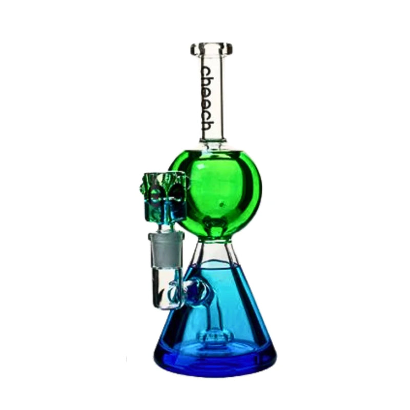 Cheech - 9" Double Color Glycerine Beaker - Green | Blue - Bongs Canada
