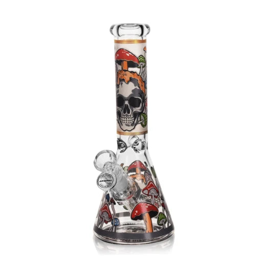 Arsenal Glass - 10" 5mm Mushroom Mortis Glass Bong - Grey - Bongs Canada