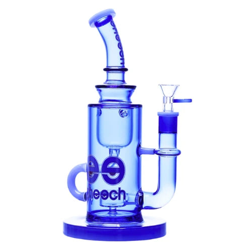 10" tall cheech brand dual chamber recycler bubbler in blue