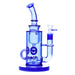 10" tall cheech brand dual chamber recycler bubbler in blue