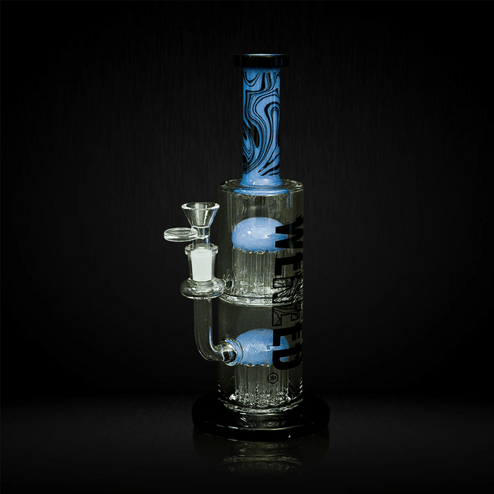 Jade Blue 12" WENEED Dark Matter Duo Dab Rig Bongs Canada