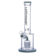 Legendary - 14.5 Inch Colored Barrel Perc Straight Tube Bong - Jade Green - Bongs Canada