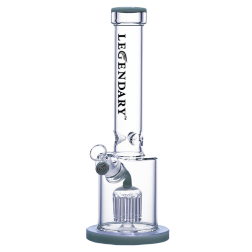 Legendary - 14.5 Inch Colored Barrel Perc Straight Tube Bong - Jade Green - Bongs Canada