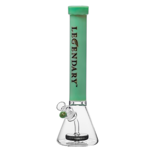 Legendary - 16 Inch 5mm Colored Tube Showerhead Beaker - Jade Green A - Bongs Canada